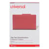 UNV10280 - Pressboard Classification Folders, 2/5-Cut Tab: Right of Center, Expands 2", 2 Dividers, 6 Fasteners, Legal Size, Red, 10/Box