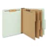 UNV10293 - Pressboard Classification Folders, 2/5 Tab: Right of Center, Expand 3", 3 Divider, 8 Fastener, Letter Size, Gray-Green, 10/BX