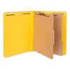 UNV10319 - Deluxe Pressboard End Tab Classification Folders, Expands 2", 2 Dividers, 6 Fasteners, Letter Size, Yellow, 10/Box