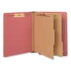 UNV10320 - Deluxe Pressboard End Tab Classification Folders, Expands 2", 2 Dividers, 6 Fasteners, Letter Size, Bright Red, 10/Box