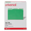 UNV10502 - Deluxe Colored Top Tab File Folders, 1/3-Cut Tabs: Assorted, Letter Size, Green/Light Green, 100/Box