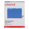 UNV12301 - Interior File Folders, 1/3-Cut Tabs: Assorted, Letter Size, 11-pt Stock, Blue, 100/Box