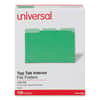 UNV12302 - Interior File Folders, 1/3-Cut Tabs: Assorted, Letter Size, 11-pt Stock, Green, 100/Box