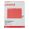 UNV12303 - Interior File Folders, 1/3-Cut Tabs: Assorted, Letter Size, 11-pt Stock, Red, 100/Box