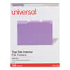 UNV12305 - Interior File Folders, 1/3-Cut Tabs: Assorted, Letter Size, 11-pt Stock, Violet, 100/Box