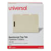 UNV13420 - Deluxe Reinforced Top Tab Fastener Folders, 1/3-Cut Tab: Assorted, Expands 0.75", 2 Fasteners, Letter Size, Manila, 50/Box