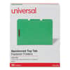 UNV13522 - Deluxe Reinforced Top Tab Fastener Folders, 1/3-Cut Tab: Assorted, Expands 0.75", 2 Fasteners, Letter Size, Green, 50/Box