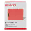 UNV13523 - Deluxe Reinforced Top Tab Fastener Folders, 1/3-Cut Tab: Assorted, Expands 0.75", 2 Fasteners, Letter Size, Red, 50/Box