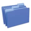 UNV15301 - Interior File Folders, 1/3-Cut Tabs: Assorted, Legal Size, 11-pt Stock, Blue, 100/Box
