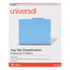 UNV10301 - Pressboard Classification Folders, 2/5-Cut Tab, Expands 2", 2 Dividers, 6 Fasteners, Letter Size, Cobalt Blue, 10/Box