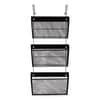 UNV20011 - Mesh Three-Pack Wall Files, 3 Sections, Letter Size, 14.13" x 3.38" x 8.5", Black