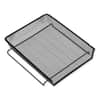 UNV20012 - Deluxe Mesh Stacking Side Load Tray, 1 Section, Legal Size Files, 17" x 10.88" x 2.5", Black