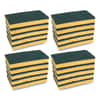 BWK174 - Medium-Duty Scrubbing Sponge, Individually Wrapped, 3.6 x 6.1, 0.75" Thick, Yellow/Green, 20/Carton