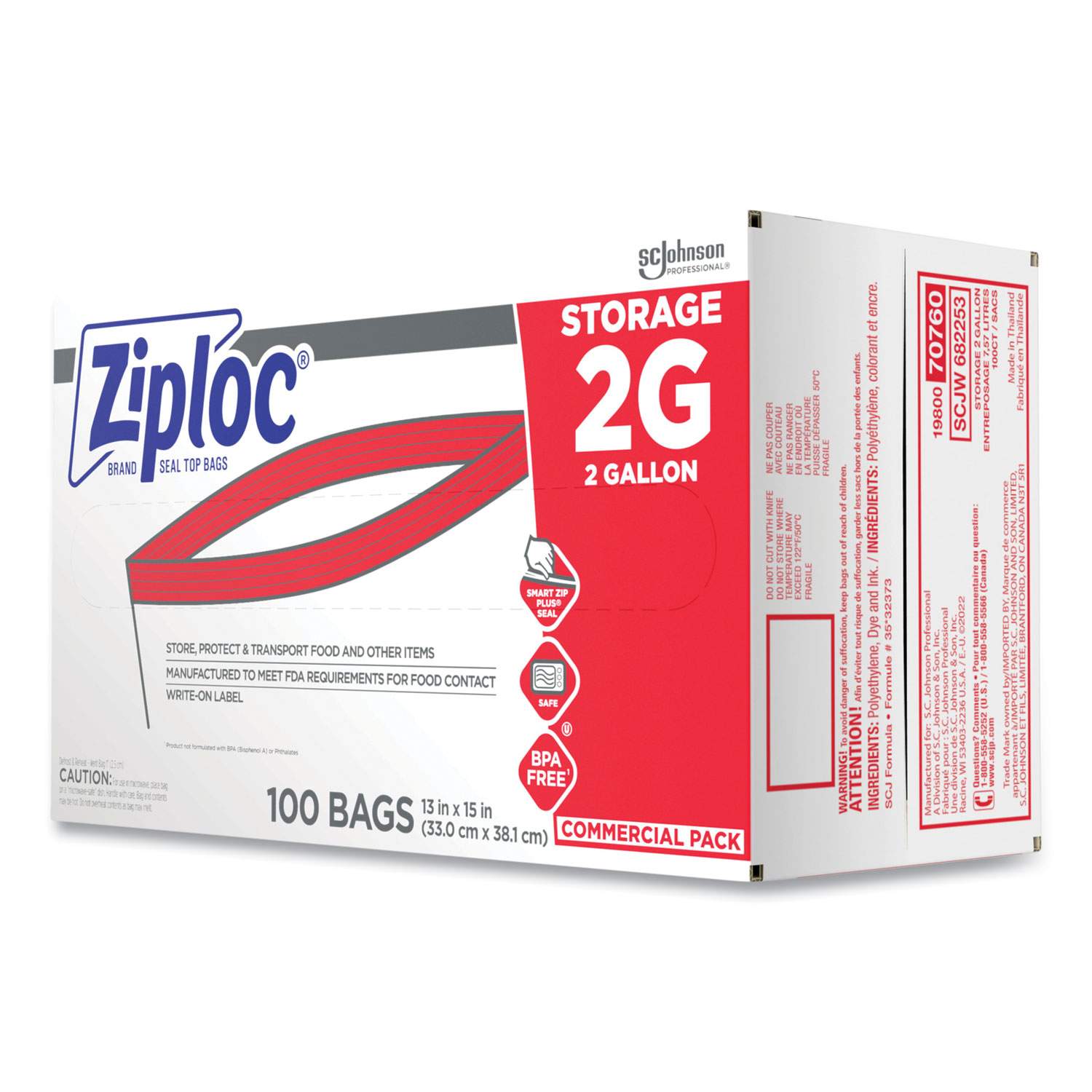 Double Zipper Storage Bags by Ziploc® SJN682253 | OnTimeSupplies.com