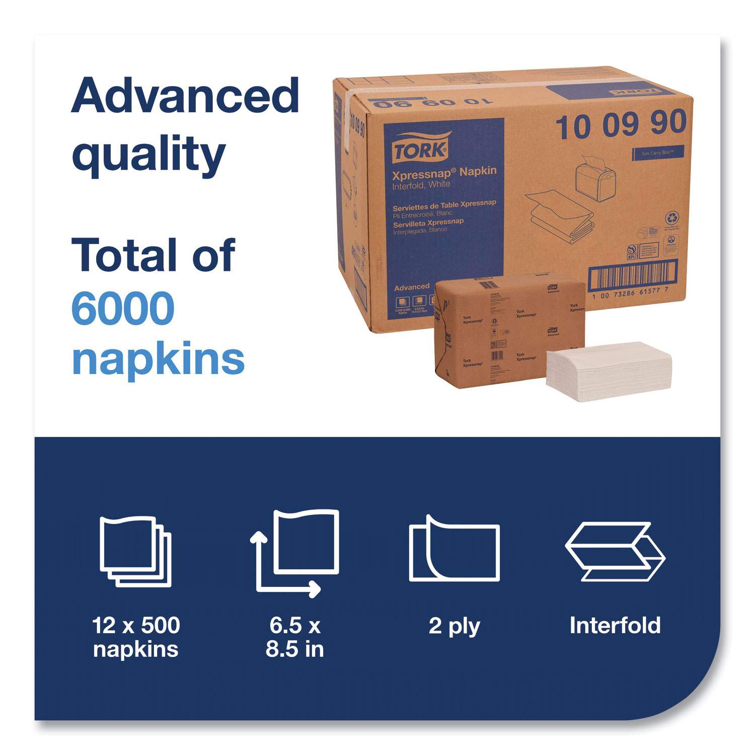 Xpressnap Interfold Dispenser Napkins by Tork® TRK100990