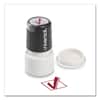 UNV10075 - Round Message Stamp, CHECK MARK, Pre-Inked/Re-Inkable, Red