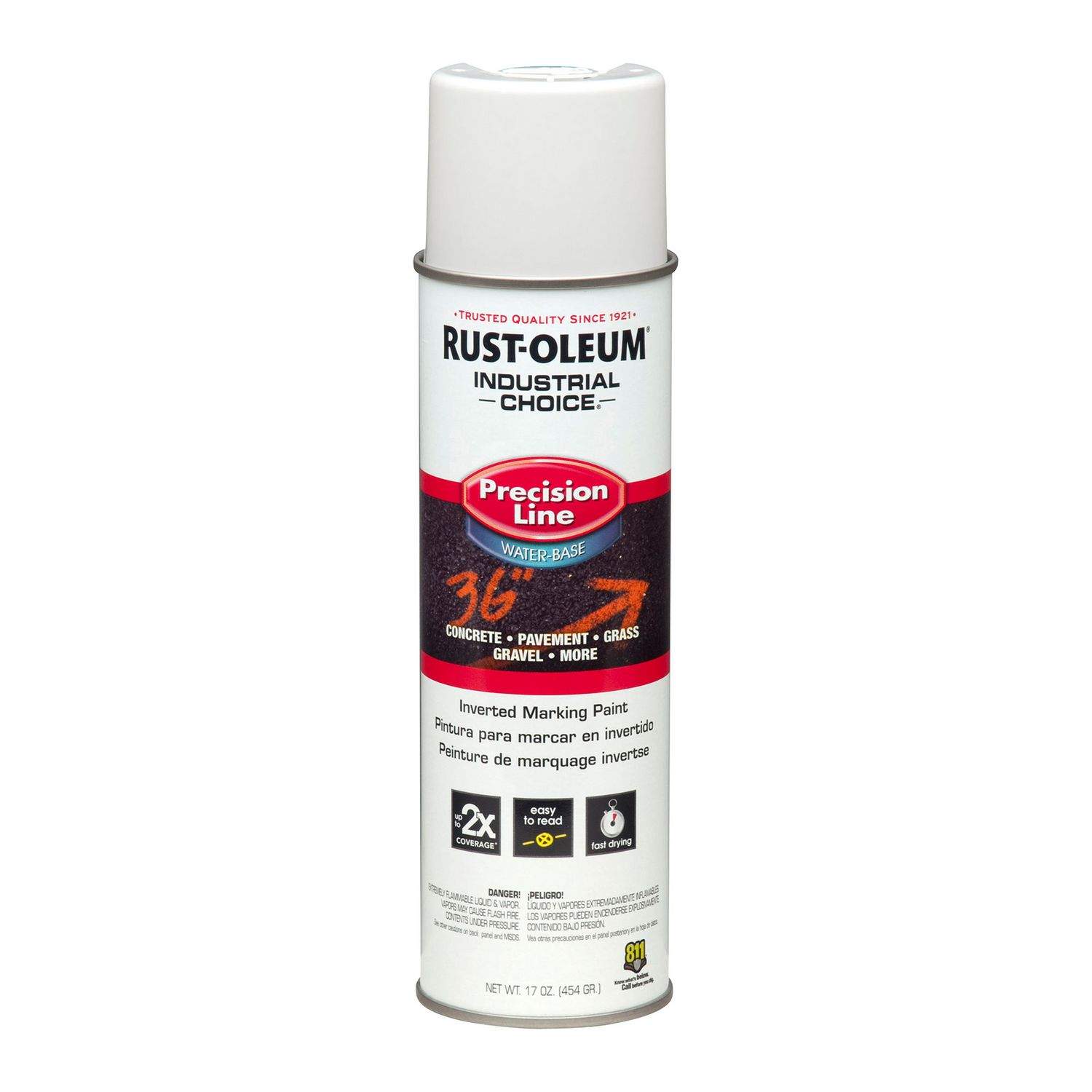 Rust-Oleum 203035 Precision Line Marking Paint - 20 Oz, Alert Orange - Water-Based