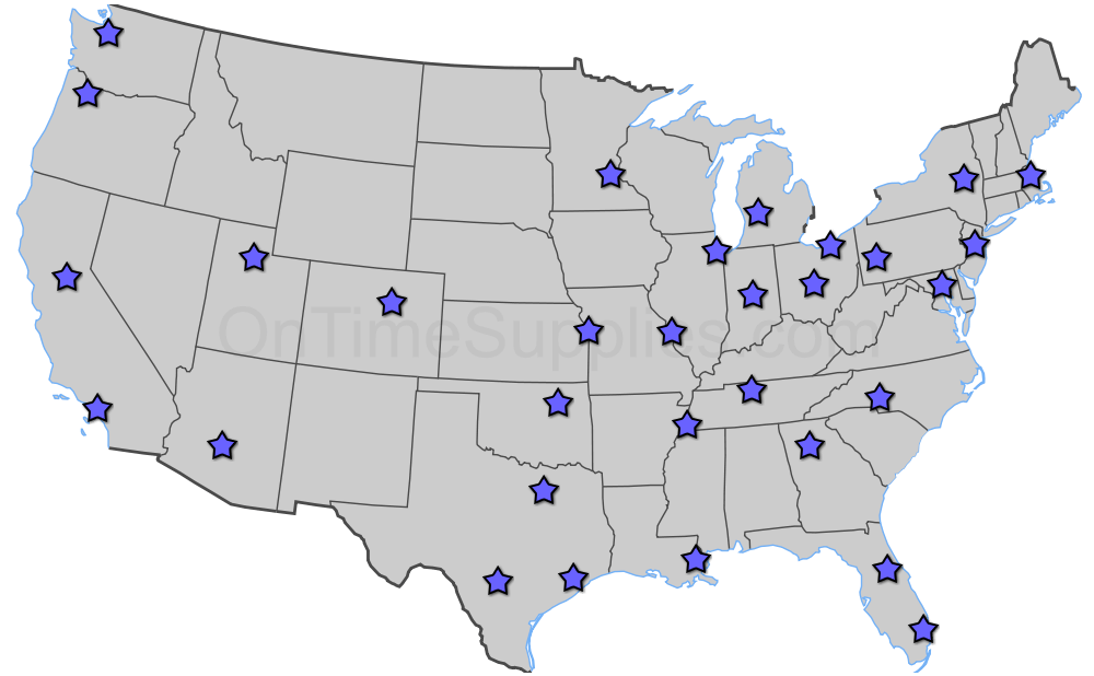 OnTimeSupplies.com Warehouse Locations