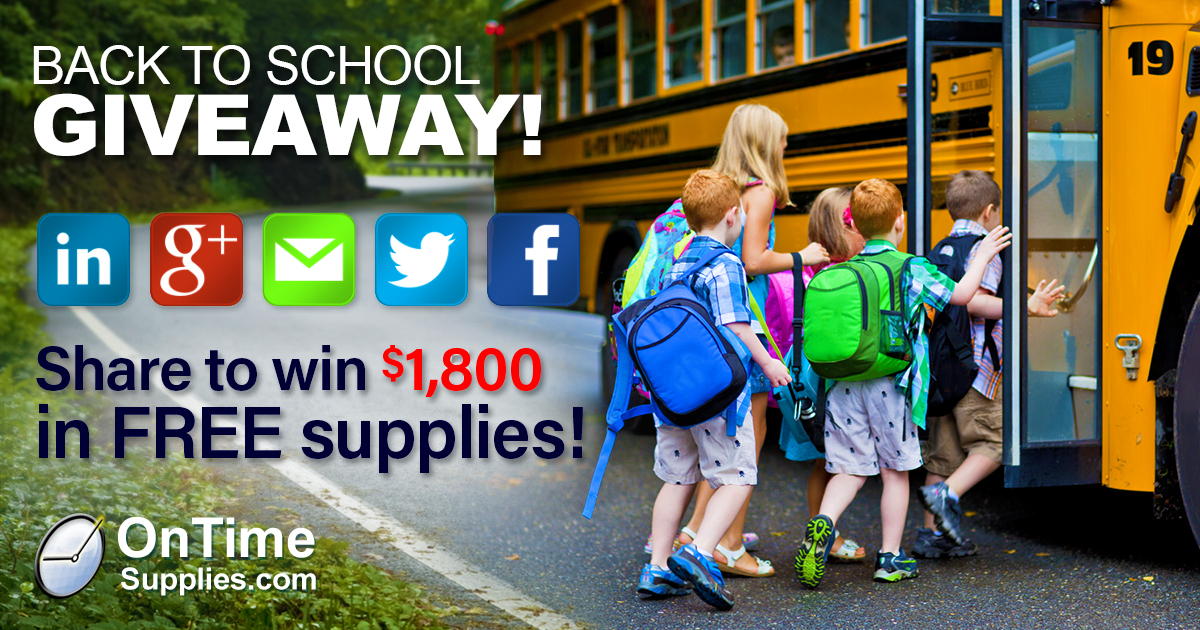 5,800 Giveaway win FREE School Supplies for Teachers and Kids!Office Ink Blog